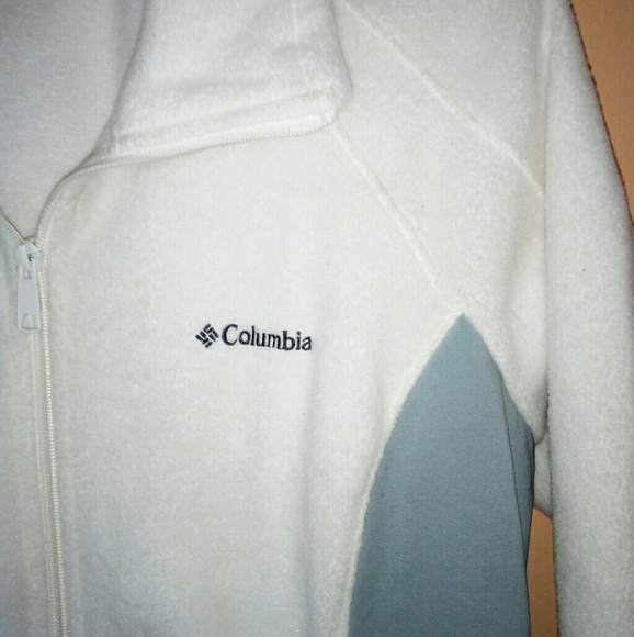 Columbia full zip fleece mid layer large white & gray - Picture 3 of 8